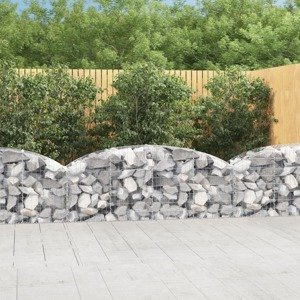 vidaXL Oblúkový gabionový kôš 200x50x60/80 cm pozinkované železo