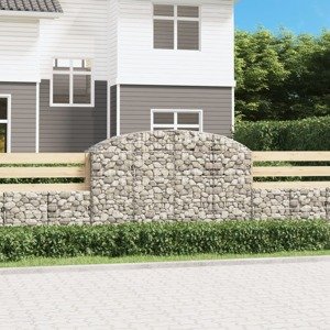 vidaXL Oblúkový gabionový kôš 200x50x120/140 cm pozinkované železo