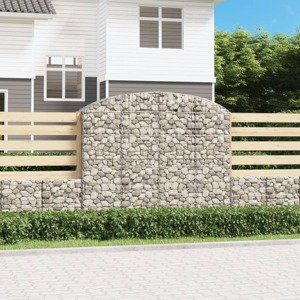 vidaXL Oblúkový gabionový kôš 200x50x160/180 cm pozinkované železo