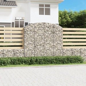 vidaXL Oblúkový gabionový kôš 200x50x180/200 cm pozinkované železo
