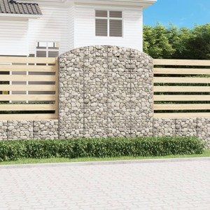 vidaXL Oblúkový gabionový kôš 200x50x200/220 cm pozinkované železo