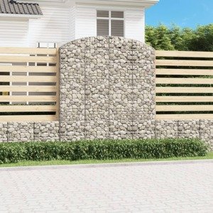 vidaXL Oblúkový gabionový kôš 200x50x220/240 cm pozinkované železo