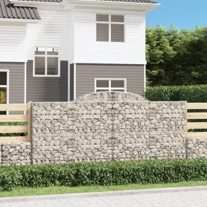 vidaXL Oblúkový gabionový kôš 300x30x140/160 cm pozinkované železo