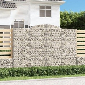 vidaXL Oblúkový gabionový kôš 300x50x200/220 cm pozinkované železo