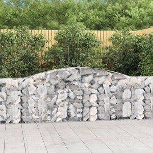 vidaXL Oblúkový gabionový kôš 400x30x100/120 cm pozinkované železo