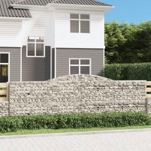 vidaXL Oblúkový gabionový kôš 400x30x120/140 cm pozinkované železo
