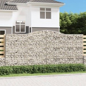 vidaXL Oblúkový gabionový kôš 400x30x180/200 cm pozinkované železo