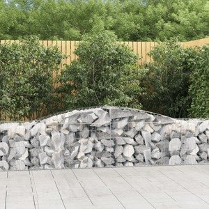 vidaXL Oblúkový gabionový kôš 400x50x60/80 cm pozinkované železo