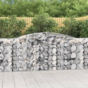 vidaXL Oblúkový gabionový kôš 400x50x100/120 cm pozinkované železo