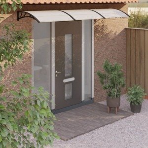vidaXL Vchodová strieška čierna a priehľadná 300x75 cm polykarbonát