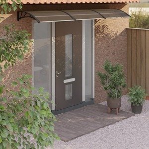 vidaXL Vchodová strieška čierna 300x80 cm polykarbonát