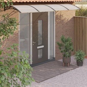 vidaXL Vchodová strieška čierna 350x100 cm polykarbonát