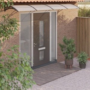 vidaXL Vchodová strieška čierna a priehľadná 400x80 cm polykarbonát