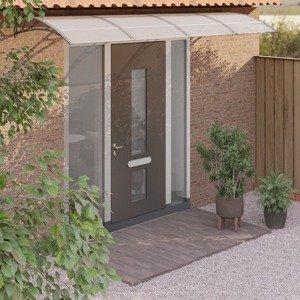 vidaXL Vchodová strieška sivá a priehľadná 400x80 cm polykarbonát