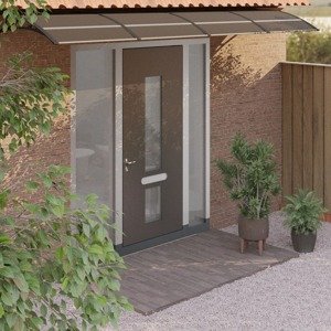 vidaXL Vchodová strieška čierna 400x80 cm polykarbonát