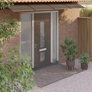 vidaXL Vchodová strieška čierna 400x100 cm polykarbonát