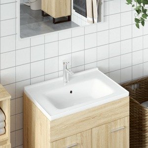 vidaXL Kúpeľňové umývadlo biele 71x48x19,5 cm obdĺžnikové keramické