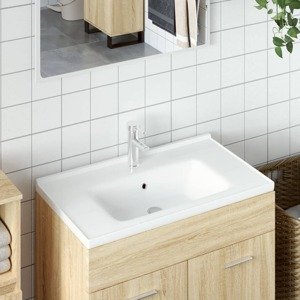 vidaXL Kúpeľňové umývadlo biele 91,5x48x19,5 cm obdĺžnikové keramické