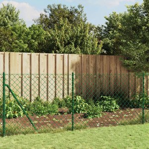 vidaXL Drôtený plot s kotviacimi hrotmi zelený 0,8x25 m