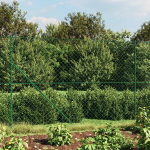 vidaXL Drôtený plot s kotviacimi hrotmi zelený 1,6x25 m