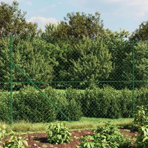 vidaXL Drôtený plot s prírubou zelený 1,6x25 m