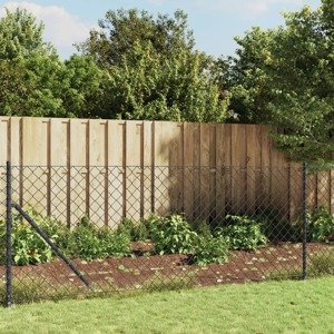 vidaXL Drôtený plot s kotviacimi hrotmi antracitový 0,8x25 m