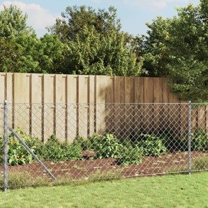 vidaXL Drôtený plot s prírubou strieborný 1,1x25 m