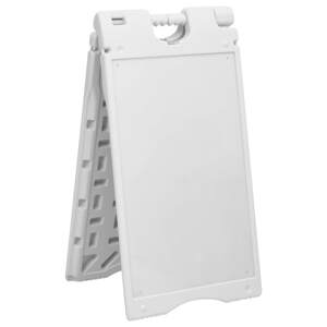 vidaXL Chodníková tabuľa s rámom v tvare A šedá 45x7x84,5 cm HDPE