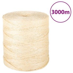 vidaXL Lano 100 % sisal 2 mm 3000 m