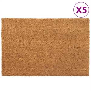 vidaXL Rohožky 5 ks prírodné 40x60 cm všívané kokosové vlákno