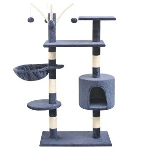 vidaXL Škrabadlo pre mačky so sisalovými stĺpikmi, 125 cm, tmavomodré