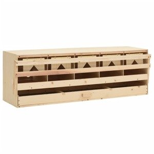 vidaXL Hniezdo pre sliepky, 5 priehradiek 117x33x38cm borovicový masív