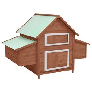 vidaXL Kurín mokka a biely 152x96x110 cm masívne jedľové drevo