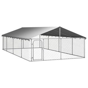 vidaXL Vonkajšia voliéra pre psy so strechou 600x300x150 cm