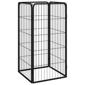 vidaXL Ohrádka pre psov 4 panely čierna 50x100 cm práškovaná oceľ