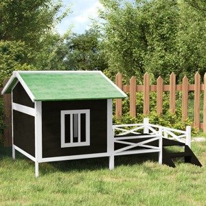 vidaXL Koterec pre psa sivý 159x120x88,5cm borovicový masív