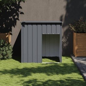 vidaXL Búda pre psa so strechou antracitová 110x103x109 cm pozin. oceľ