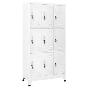vidaXL Oceľová šatňová skrinka s 9 priehradkami, 90x45x180 cm, šedá
