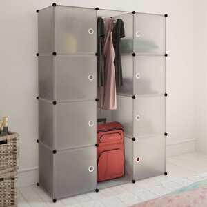 vidaXL Modulárna skrinka s 9 priečinkami 37x115x150 cm, biela