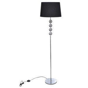 vidaXL Stojaca lampa s vysokým stojanom so 4 ozdobnými guličkami, čierna