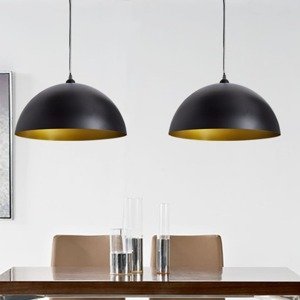 vidaXL Stropná lampa 2 ks, nastaviteľná výška, pologuľa, čierna