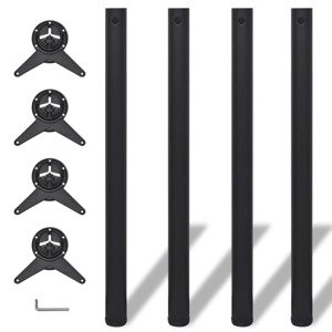vidaXL Stolové nohy s nastaviteľnou výškou, čierne 870 mm 4 ks