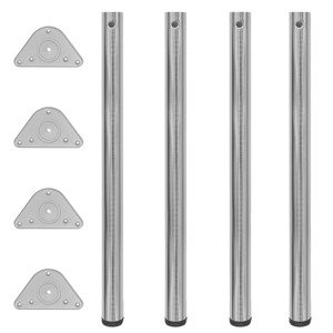 vidaXL Výškovo nastaviteľné stolové nohy, 4ks, leštený nikel, 870 mm
