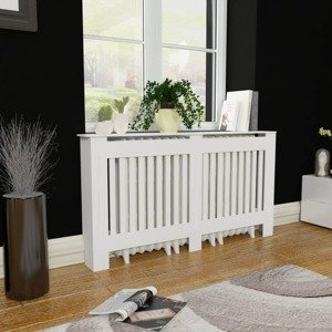 vidaXL Biely kryt na radiátor z MDF 152 cm