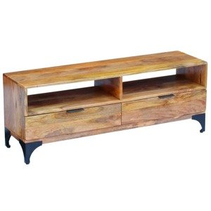 vidaXL TV stolík z mangového dreva, 120 x 35 x 45 cm