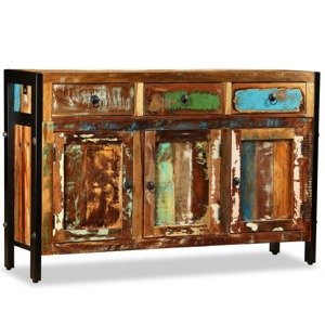 vidaXL Komoda, masívne recyklované drevo, 120x35x76 cm