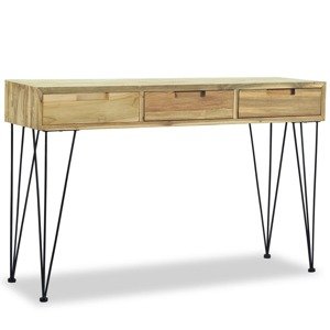 vidaXL Príručný stolík, 120x35x76 cm, masívne teakové drevo