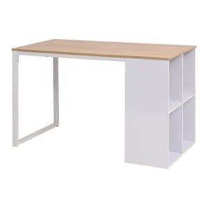 vidaXL Písací stôl 120x60x75 cm, dubová a biela farba