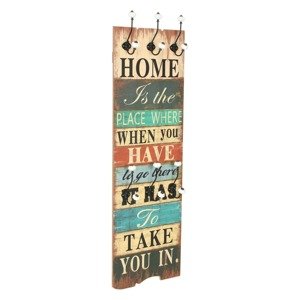 vidaXL Nástenný vešiak na kabáty so 6 háčikmi, 120x40 cm, HOME IS