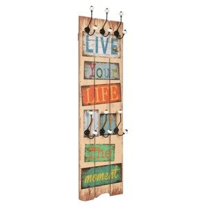 vidaXL Nástenný vešiak na kabáty so 6 háčikmi, 120x40 cm, LIVE LIFE